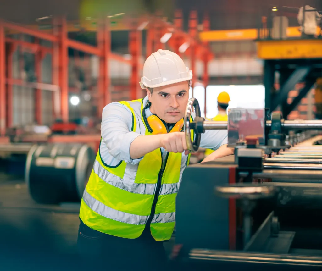 professional Caucasian quality control,Industrial,factory engineer,technician,worker man in safety helmet